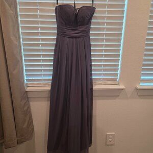 Bill Levkoff Formal Bridesmaid Dress - Strapless Slate Gray
